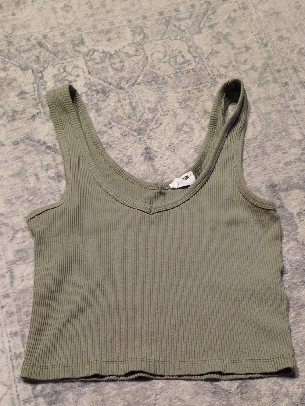 Cotton On Bondi Ribbed Crop Tank Top in Sage